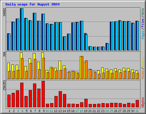 Daily usage for August 2024