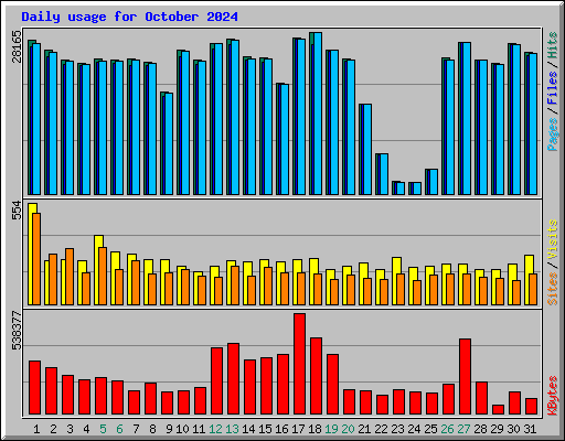 Daily usage for October 2024