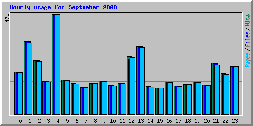 Hourly usage for September 2008