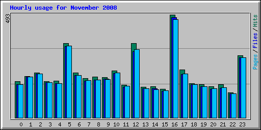 Hourly usage for November 2008