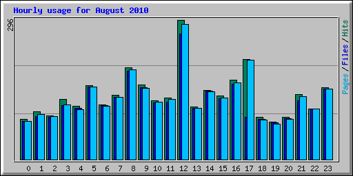 Hourly usage for August 2010