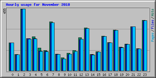 Hourly usage for November 2010