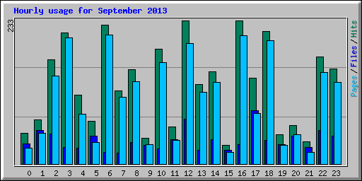 Hourly usage for September 2013