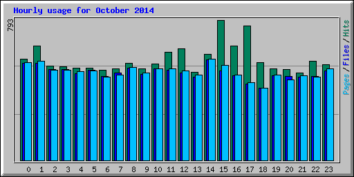 Hourly usage for October 2014