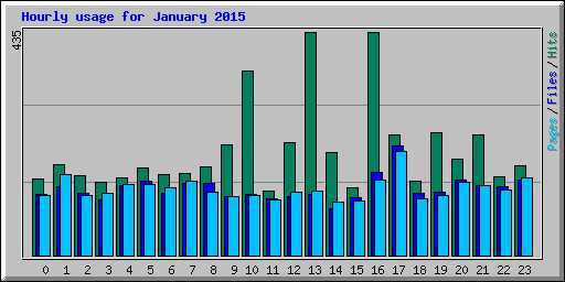 Hourly usage for January 2015