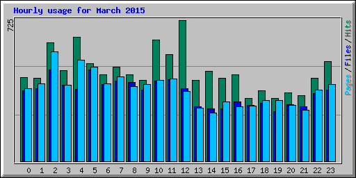 Hourly usage for March 2015