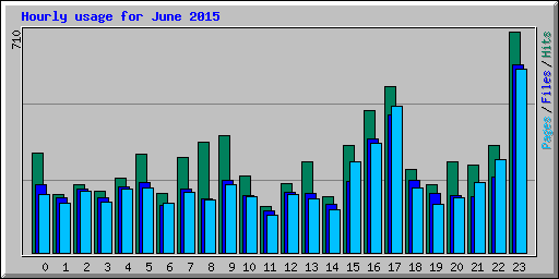 Hourly usage for June 2015