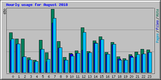 Hourly usage for August 2018