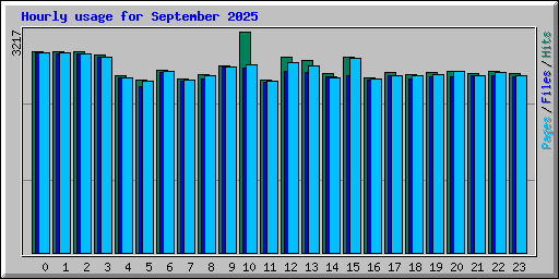 Hourly usage for September 2025